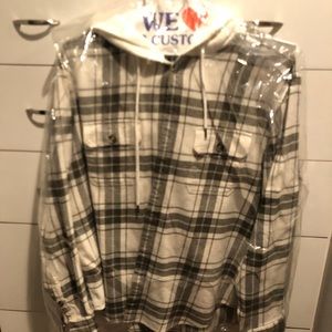 Hooded button down flannel
